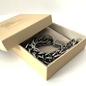 BURBERRY LARGE FANCY STAINLESS CHAIN LINK BRACELET ESTABLISHED 1856 UNISEX